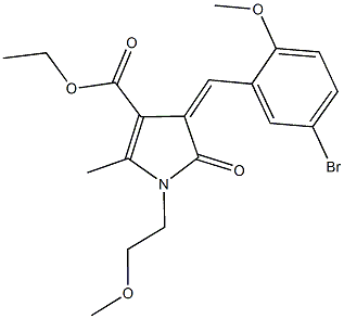 ethyl 4-(5-bromo-2-methoxybenzylidene)-1-(2-methoxyethyl)-2-methyl-5-oxo-4,5-dihydro-1H-pyrrole-3-carboxylate Struktur