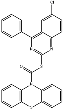 S-(6-chloro-4-phenyl-2-quinazolinyl) 10H-phenothiazine-10-carbothioate Struktur