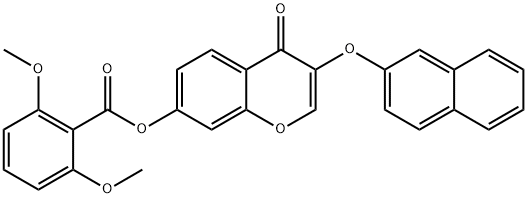 3-(2-naphthyloxy)-4-oxo-4H-chromen-7-yl 2,6-dimethoxybenzoate Struktur