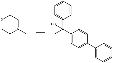 1-[1,1'-biphenyl]-4-yl-5-(4-morpholinyl)-1-phenyl-3-pentyn-1-ol Struktur