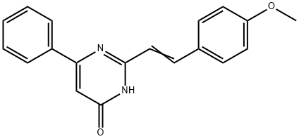 2-[2-(4-methoxyphenyl)vinyl]-6-phenyl-4(3H)-pyrimidinone Struktur