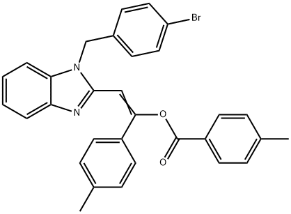 2-[1-(4-bromobenzyl)-1H-benzimidazol-2-yl]-1-(4-methylphenyl)vinyl 4-methylbenzoate Struktur