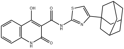 N-[4-(1-adamantyl)-1,3-thiazol-2-yl]-4-hydroxy-2-oxo-1,2-dihydro-3-quinolinecarboxamide Struktur