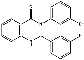 3-(3-bromophenyl)-2-(3-fluorophenyl)-2,3-dihydro-4(1H)-quinazolinone Struktur