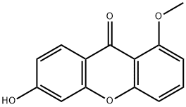 6-hydroxy-1-methoxy-9H-xanthen-9-one Struktur