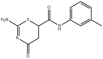 2-amino-N-(3-methylphenyl)-4-oxo-5,6-dihydro-4H-1,3-thiazine-6-carboxamide Struktur