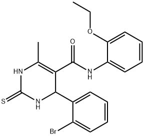 4-(2-bromophenyl)-N-(2-ethoxyphenyl)-6-methyl-2-thioxo-1,2,3,4-tetrahydropyrimidine-5-carboxamide Struktur