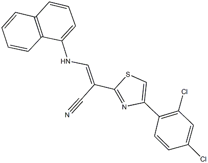 2-[4-(2,4-dichlorophenyl)-1,3-thiazol-2-yl]-3-(1-naphthylamino)acrylonitrile Struktur