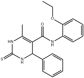 N-(2-ethoxyphenyl)-6-methyl-4-phenyl-2-thioxo-1,2,3,4-tetrahydropyrimidine-5-carboxamide Struktur