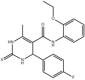 N-(2-ethoxyphenyl)-4-(4-fluorophenyl)-6-methyl-2-thioxo-1,2,3,4-tetrahydropyrimidine-5-carboxamide Struktur