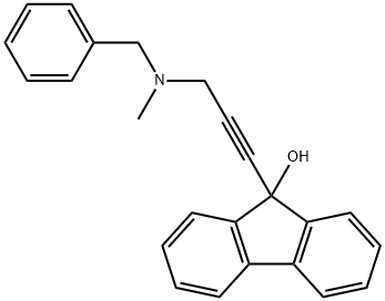 9-{3-[benzyl(methyl)amino]-1-propynyl}-9H-fluoren-9-ol Struktur