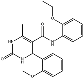 N-(2-ethoxyphenyl)-4-(2-methoxyphenyl)-6-methyl-2-oxo-1,2,3,4-tetrahydropyrimidine-5-carboxamide Struktur