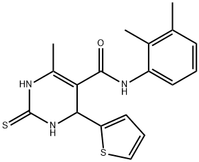 N-(2,3-dimethylphenyl)-6-methyl-4-thien-2-yl-2-thioxo-1,2,3,4-tetrahydropyrimidine-5-carboxamide Struktur