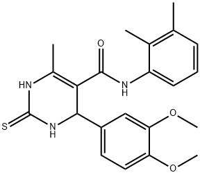 4-(3,4-dimethoxyphenyl)-N-(2,3-dimethylphenyl)-6-methyl-2-thioxo-1,2,3,4-tetrahydropyrimidine-5-carboxamide Struktur