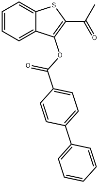 2-acetyl-1-benzothien-3-yl [1,1'-biphenyl]-4-carboxylate Struktur