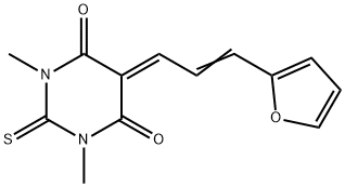 5-[3-(2-furyl)-2-propenylidene]-1,3-dimethyl-2-thioxodihydro-4,6(1H,5H)-pyrimidinedione Struktur