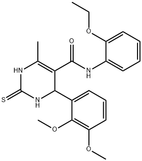 4-(2,3-dimethoxyphenyl)-N-(2-ethoxyphenyl)-6-methyl-2-thioxo-1,2,3,4-tetrahydropyrimidine-5-carboxamide Struktur