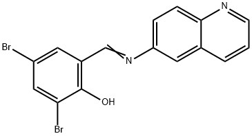 2,4-dibromo-6-[(6-quinolinylimino)methyl]phenol Struktur