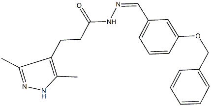 N'-[3-(benzyloxy)benzylidene]-3-(3,5-dimethyl-1H-pyrazol-4-yl)propanohydrazide Struktur