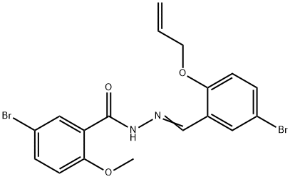 N'-[2-(allyloxy)-5-bromobenzylidene]-5-bromo-2-methoxybenzohydrazide Struktur