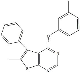 6-methyl-4-(3-methylphenoxy)-5-phenylthieno[2,3-d]pyrimidine Struktur