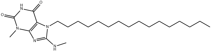 7-hexadecyl-3-methyl-8-(methylamino)-3,7-dihydro-1H-purine-2,6-dione Struktur