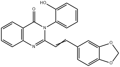 2-[2-(1,3-benzodioxol-5-yl)vinyl]-3-(2-hydroxyphenyl)-4(3H)-quinazolinone Struktur