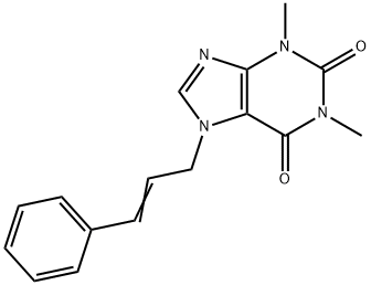 7-cinnamyl-1,3-dimethyl-3,7-dihydro-1H-purine-2,6-dione Struktur