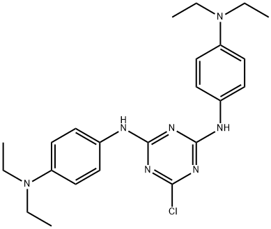 N-{4-chloro-6-[4-(diethylamino)anilino]-1,3,5-triazin-2-yl}-N-[4-(diethylamino)phenyl]amine Struktur