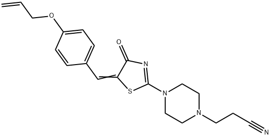 3-(4-{5-[4-(allyloxy)benzylidene]-4-oxo-4,5-dihydro-1,3-thiazol-2-yl}-1-piperazinyl)propanenitrile Struktur