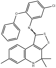 5-chloro-2-phenoxy-N-(4,4,7-trimethyl-4,5-dihydro-1H-[1,2]dithiolo[3,4-c]quinolin-1-ylidene)aniline Struktur