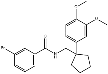 3-bromo-N-{[1-(3,4-dimethoxyphenyl)cyclopentyl]methyl}benzamide Struktur