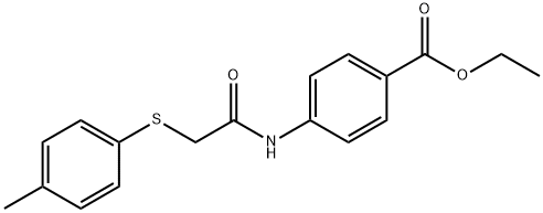 ethyl 4-({[(4-methylphenyl)sulfanyl]acetyl}amino)benzoate Struktur