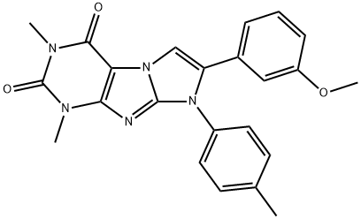 7-(3-methoxyphenyl)-1,3-dimethyl-8-(4-methylphenyl)-1H-imidazo[2,1-f]purine-2,4(3H,8H)-dione Struktur