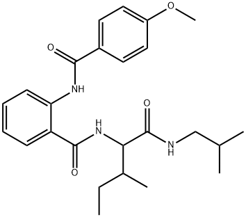 N-{1-[(isobutylamino)carbonyl]-2-methylbutyl}-2-[(4-methoxybenzoyl)amino]benzamide Struktur