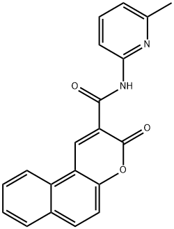 N-(6-methyl-2-pyridinyl)-3-oxo-3H-benzo[f]chromene-2-carboxamide Struktur