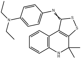 N-[4-(diethylamino)phenyl]-N-(4,4-dimethyl-4,5-dihydro-1H-[1,2]dithiolo[3,4-c]quinolin-1-ylidene)amine Struktur