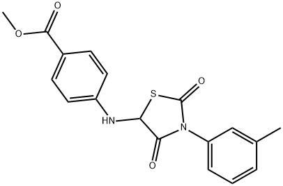 methyl 4-{[3-(3-methylphenyl)-2,4-dioxo-1,3-thiazolidin-5-yl]amino}benzoate Struktur