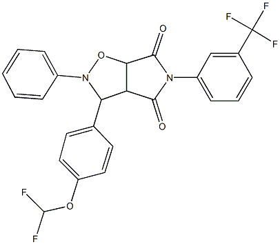 3-[4-(difluoromethoxy)phenyl]-2-phenyl-5-[3-(trifluoromethyl)phenyl]dihydro-2H-pyrrolo[3,4-d]isoxazole-4,6(3H,5H)-dione Struktur