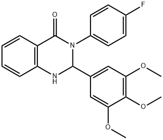 3-(4-fluorophenyl)-2-(3,4,5-trimethoxyphenyl)-2,3-dihydroquinazolin-4(1H)-one Struktur