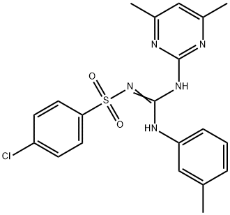 4-chloro-N-[[(4,6-dimethyl-2-pyrimidinyl)amino](3-toluidino)methylene]benzenesulfonamide Struktur