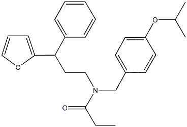 N-[3-(2-furyl)-3-phenylpropyl]-N-(4-isopropoxybenzyl)propanamide Struktur