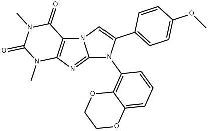 8-(2,3-dihydro-1,4-benzodioxin-5-yl)-7-(4-methoxyphenyl)-1,3-dimethyl-1H-imidazo[2,1-f]purine-2,4(3H,8H)-dione Struktur