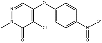 4-chloro-5-{4-nitrophenoxy}-2-methyl-3(2H)-pyridazinone Struktur