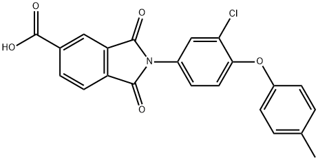 2-[3-chloro-4-(4-methylphenoxy)phenyl]-1,3-dioxoisoindoline-5-carboxylic acid Struktur