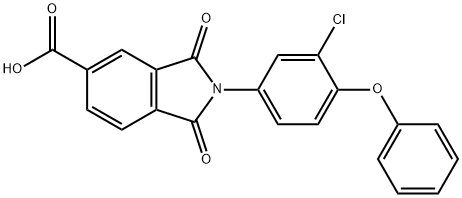 2-(3-chloro-4-phenoxyphenyl)-1,3-dioxo-5-isoindolinecarboxylic acid Struktur