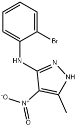 5-(2-bromoanilino)-4-nitro-3-methyl-1H-pyrazole Struktur