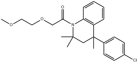 4-(4-chlorophenyl)-1-[(2-methoxyethoxy)acetyl]-2,2,4-trimethyl-1,2,3,4-tetrahydroquinoline Struktur