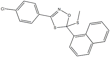 3-(4-chlorophenyl)-5-(methylsulfanyl)-5-(1-naphthyl)-1,4,2-oxathiazole Struktur