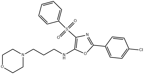 N-[2-(4-chlorophenyl)-4-(phenylsulfonyl)-1,3-oxazol-5-yl]-N-[3-(4-morpholinyl)propyl]amine Struktur